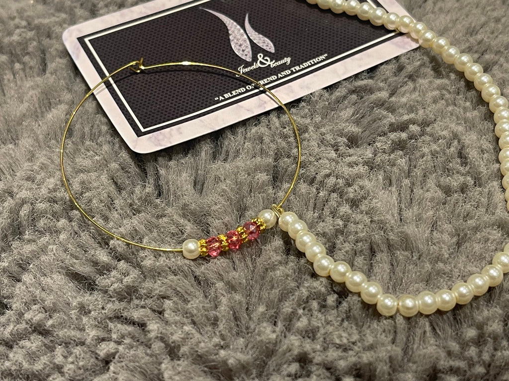 Gold Plated Indian Nose Ring Nath: Handmade Bridal Jewelry with Pearls