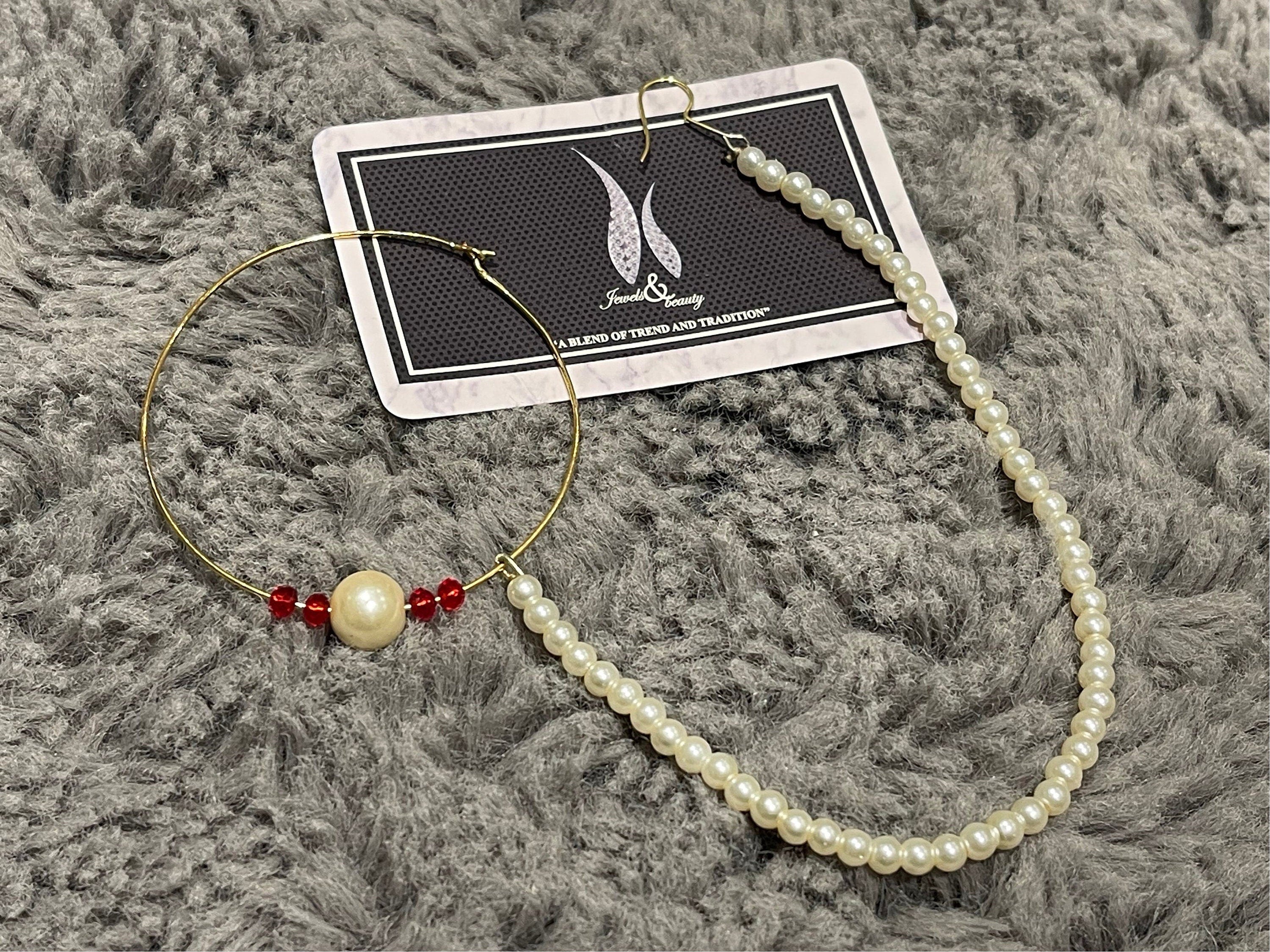 Gold Plated Indian Nose Ring Nath: Bridal Pearl Jewelry