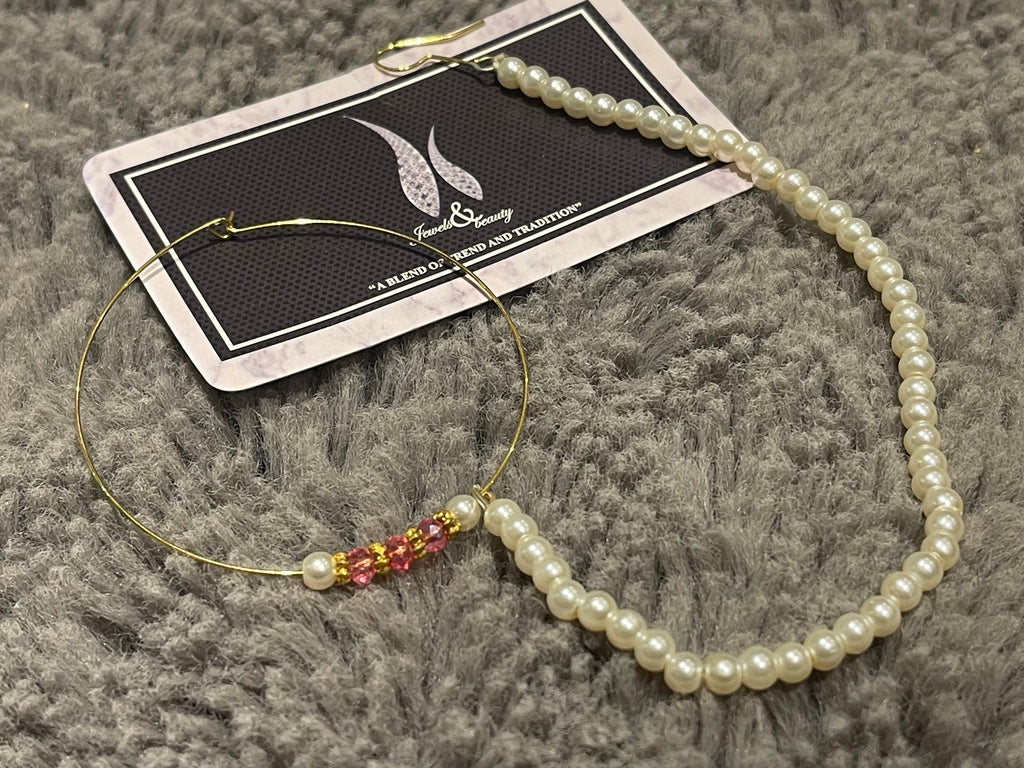 Gold Plated Indian Nose Ring Nath: Handmade Bridal Jewelry with Pearls
