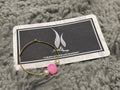 Gold Plated Indian Nose Ring Nath: Pink Bead Bridal Jewelry