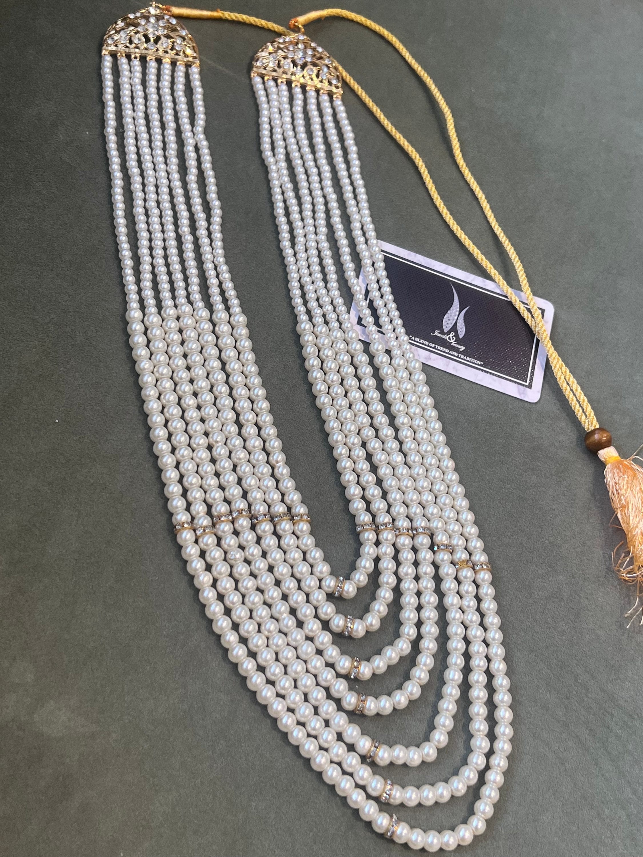 Multi Strand Pearl Necklace: Indian Groom Sabyasachi Jewellery