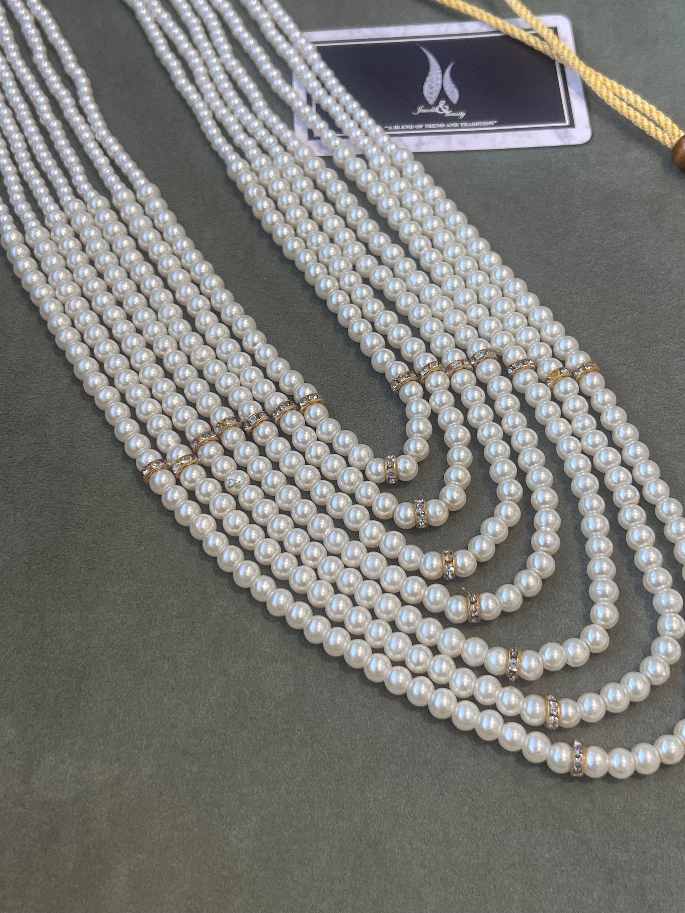 Multi Strand Pearl Necklace: Indian Groom Sabyasachi Jewellery