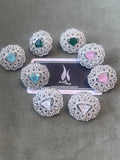 Sparkling Diamante Silver Stud Earrings: Handcrafted Statement Jewelry