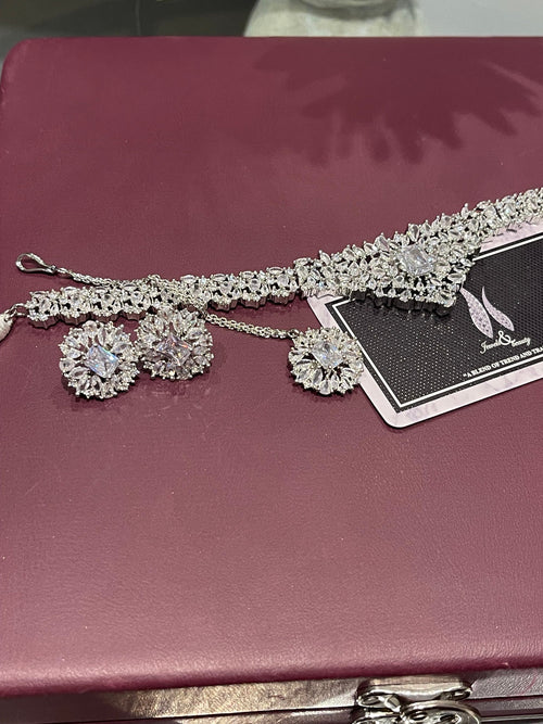 Gift for her christmas gift for women indian pakistani zircon choker jewelry set