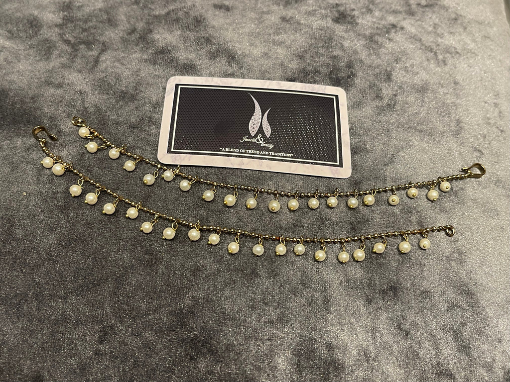 Pearl Ear Chain, Indian Kaan Sahara Jewelry, Bahubali Style