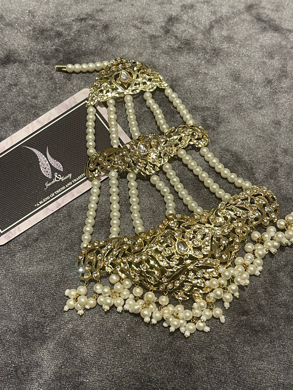 Hyderabadi Gold Plated Jhummar Passa: Indian Bridal Headpiece