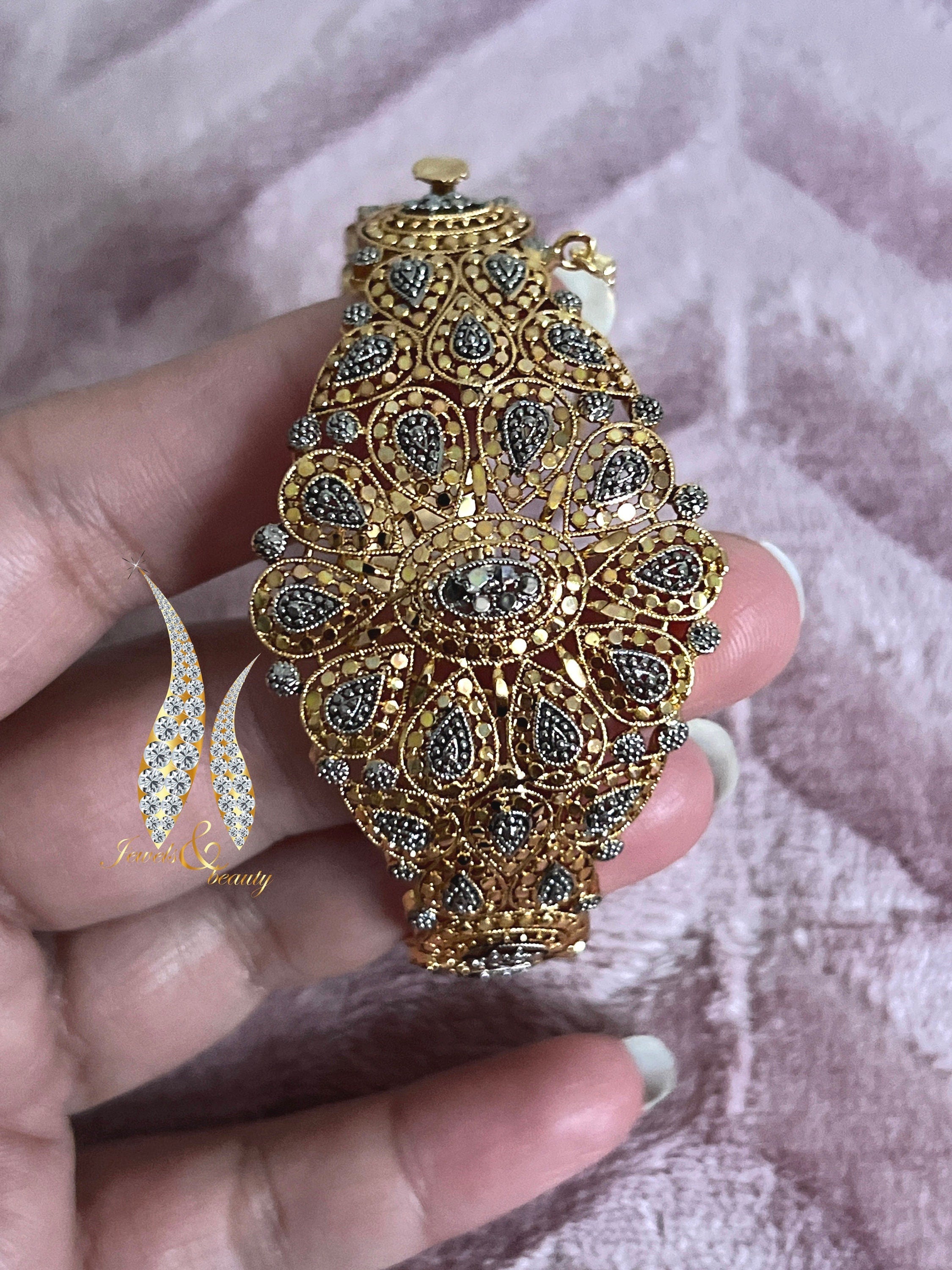 Gold Plated Openable Bangle: Indian Pakistani Jewelry