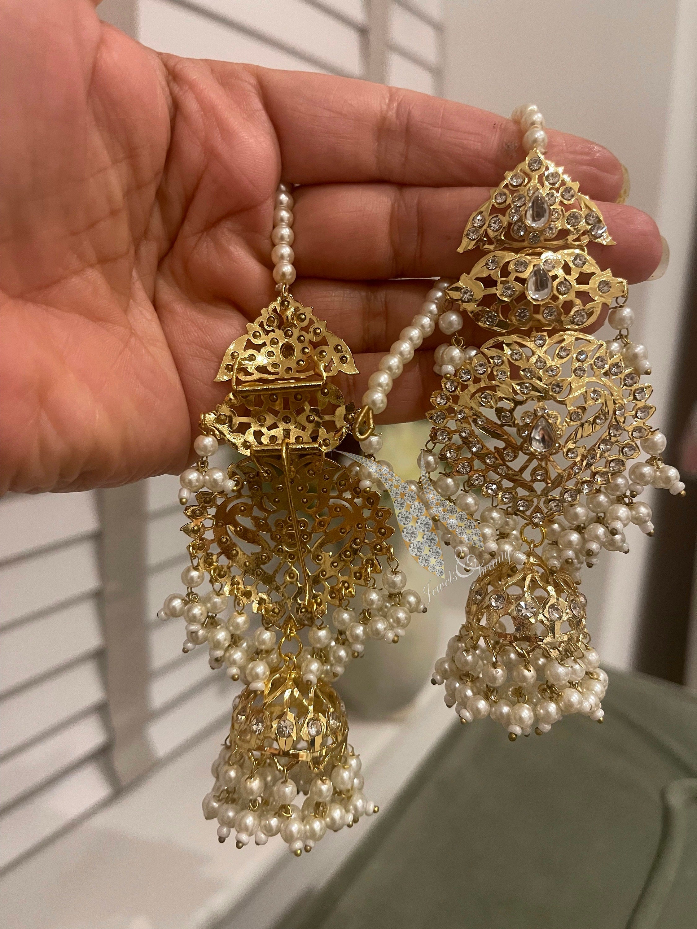 Handcrafted Gold Plated Jhumki Earrings: Indian Pakistani Jewelry