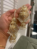 Handcrafted Gold Plated Jhumki Earrings: Indian Pakistani Jewelry