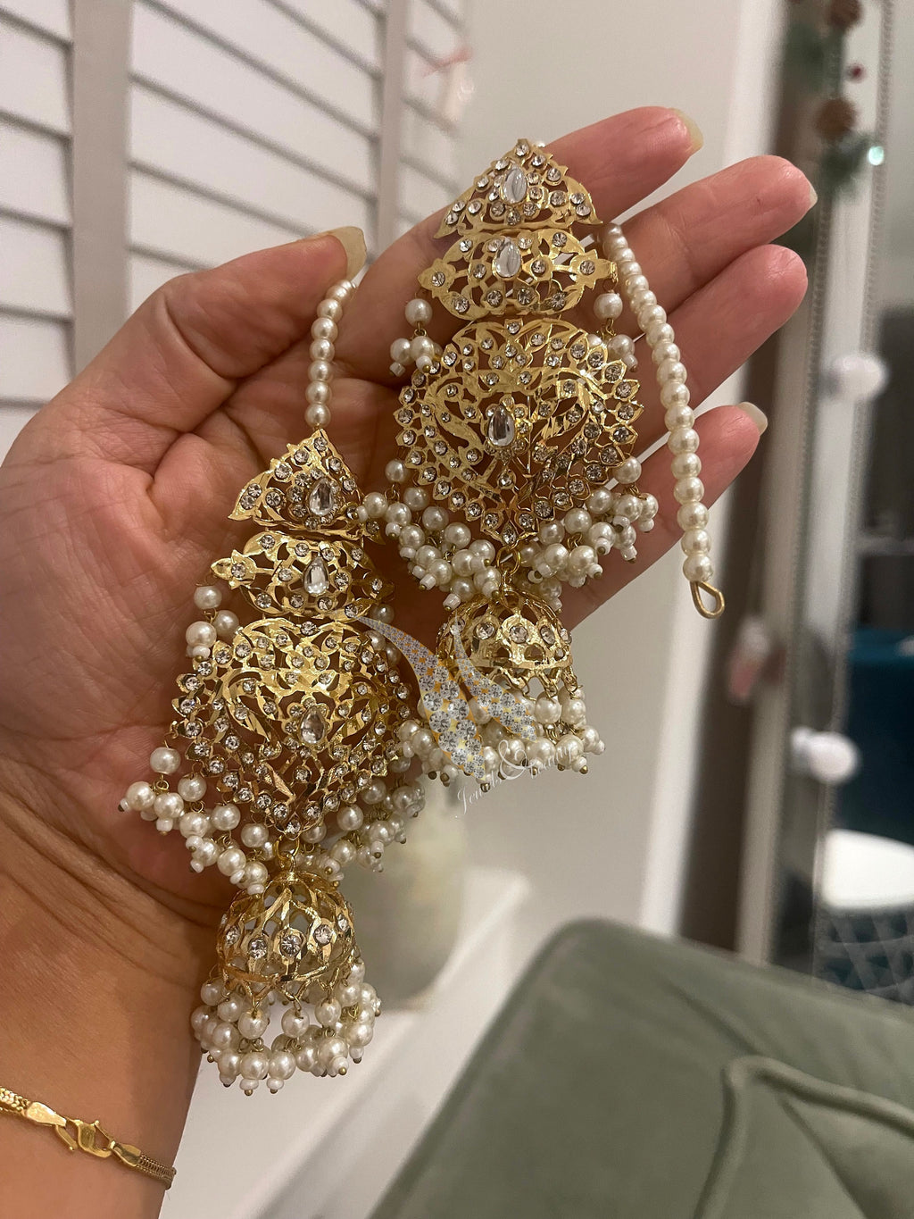 Handcrafted Gold Plated Jhumki Earrings: Indian Pakistani Jewelry