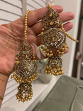 Handcrafted Indian Jhumki Earrings: Antique Gold Plated Ethnic Jewelry