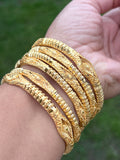 Gold Plated Indian Bridal Bangles - Set of 6