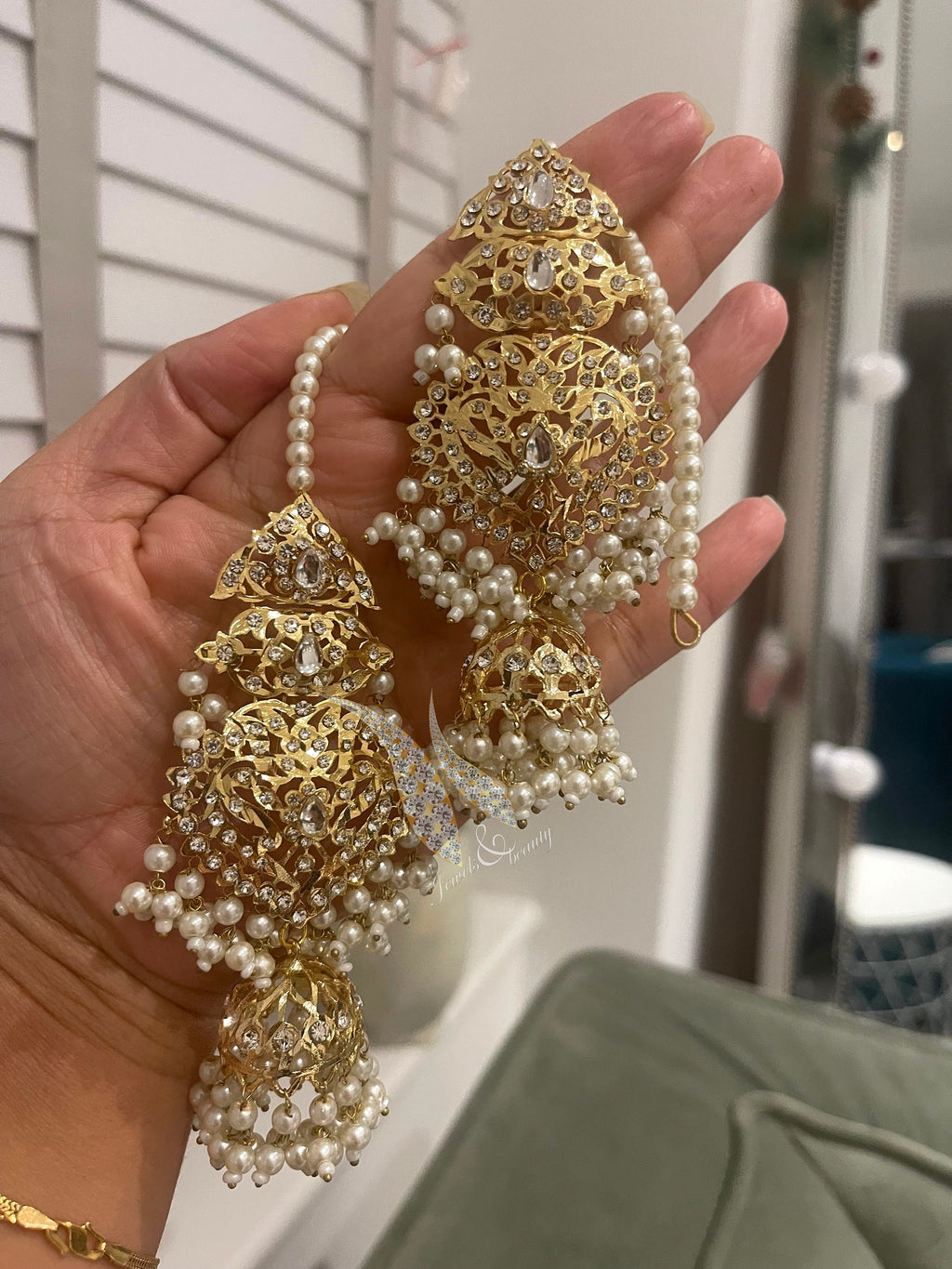 Handcrafted Gold Plated Jhumki Earrings: Indian Pakistani Jewelry