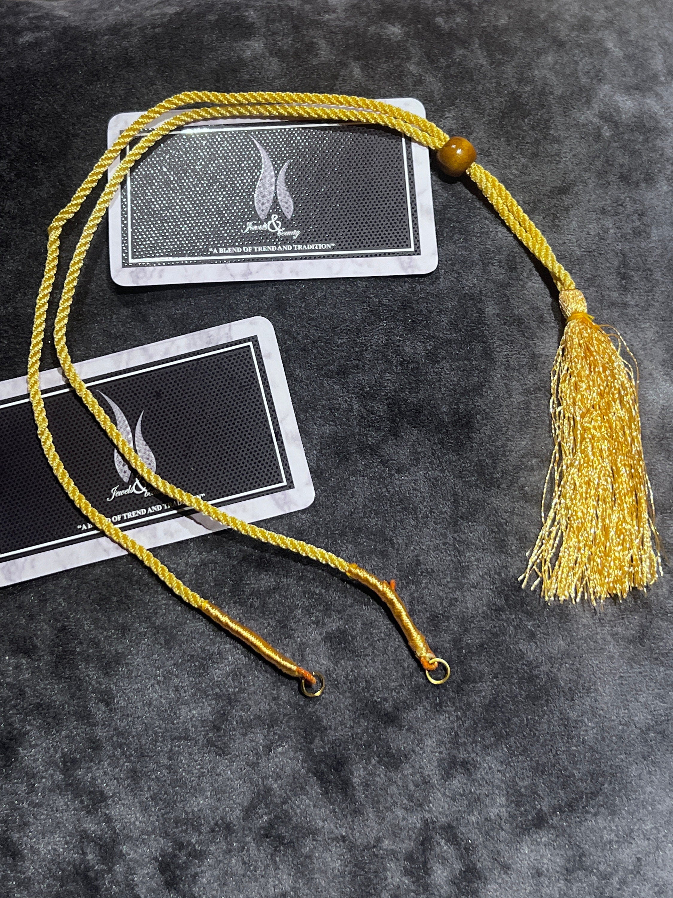 Adjustable Golden Necklace Cord: Handmade Zari Dori Jewellery