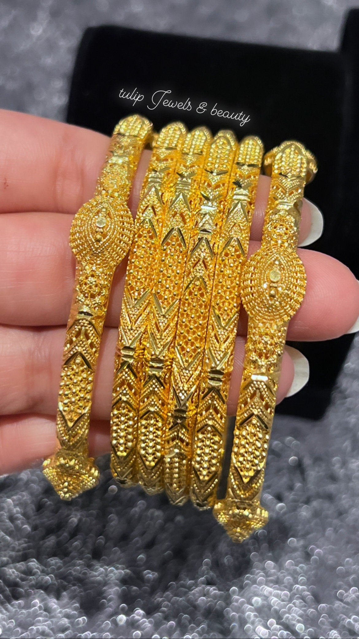 Indian Bangles Set Of 6 – Gold Plated Bridal Women Jewelry Gift for Her