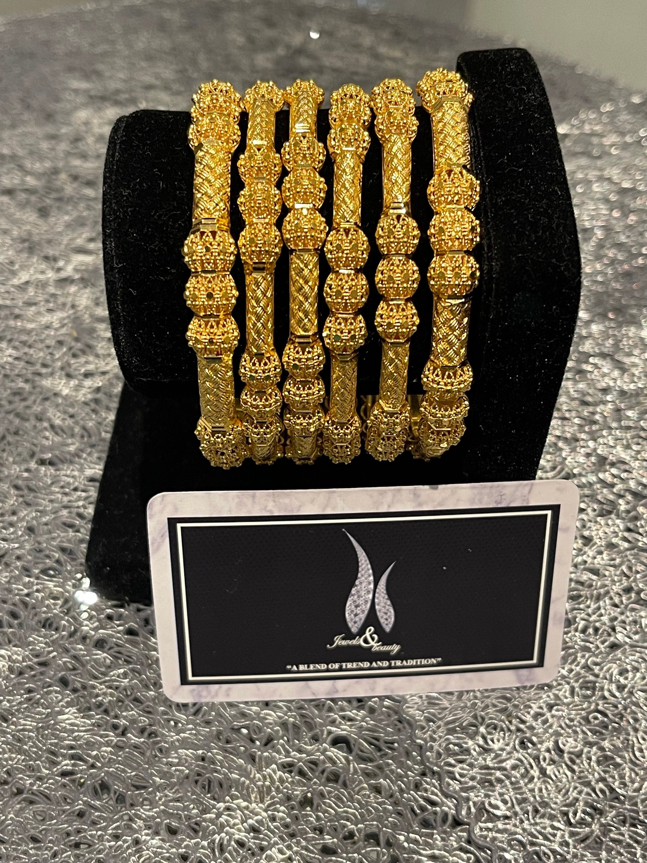 Gold Plated Indian Bridal Bangles, Pakistani Wedding Jewelry