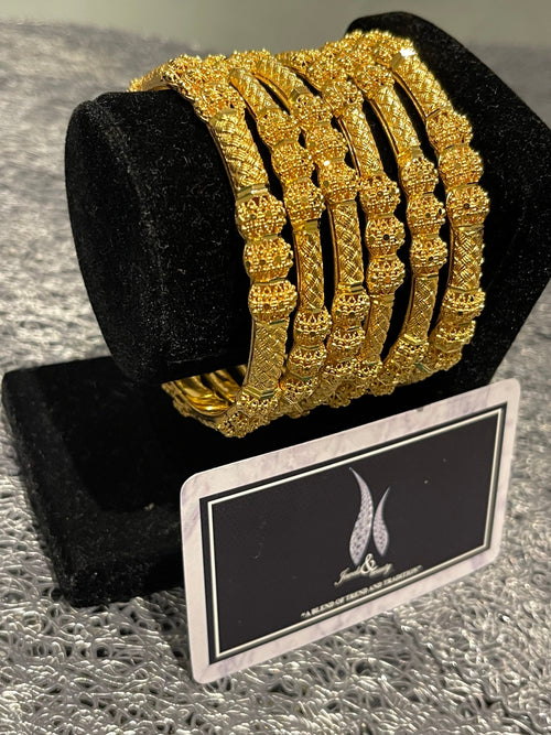 Gold Plated Indian Bridal Bangles, Pakistani Wedding Jewelry