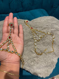 Kundan Hath Phool: Red Indian Bridal Bracelet with Ring