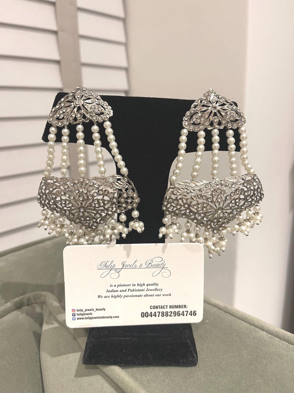 Silver Plated Jhummar Earrings: Hyderabadi Indian Jewelry