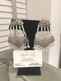 Silver Plated Jhummar Earrings: Hyderabadi Indian Jewelry