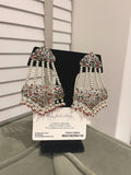 Hyderabadi Jhummar Earrings: Indian Pakistani Jewelry, Silver Plated