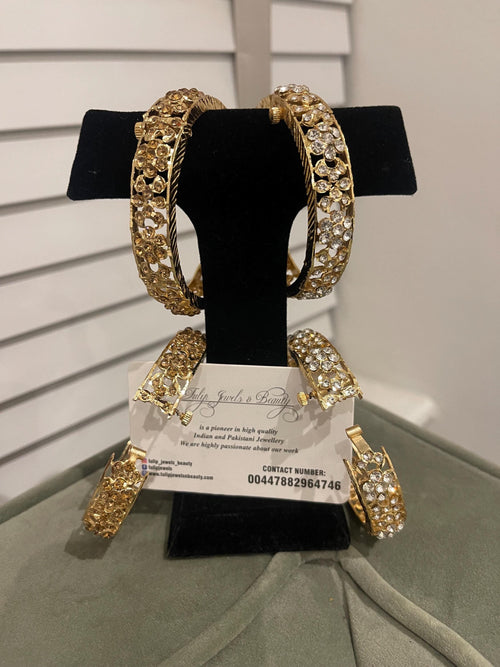 Gold Plated Indian Bangles: Openable Pakistani Bracelet