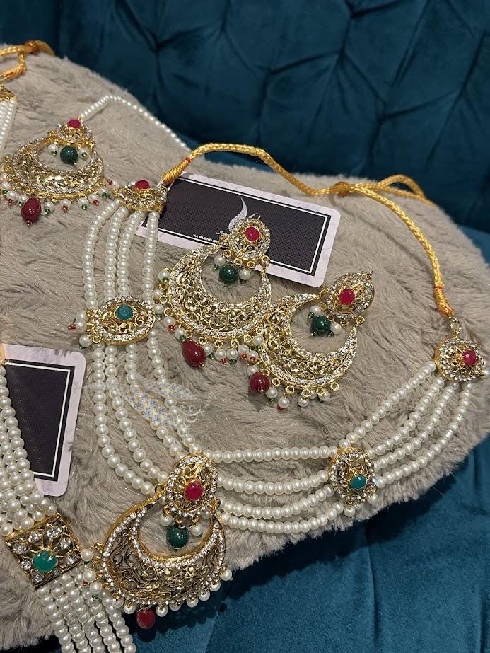 Hyderabadi Chandballi Pearl Jewelry Set: Traditional Indian Bridal Jewellery