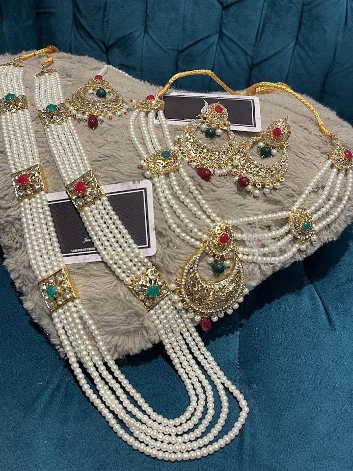 Hyderabadi Chandballi Pearl Jewelry Set: Traditional Indian Bridal Jewellery