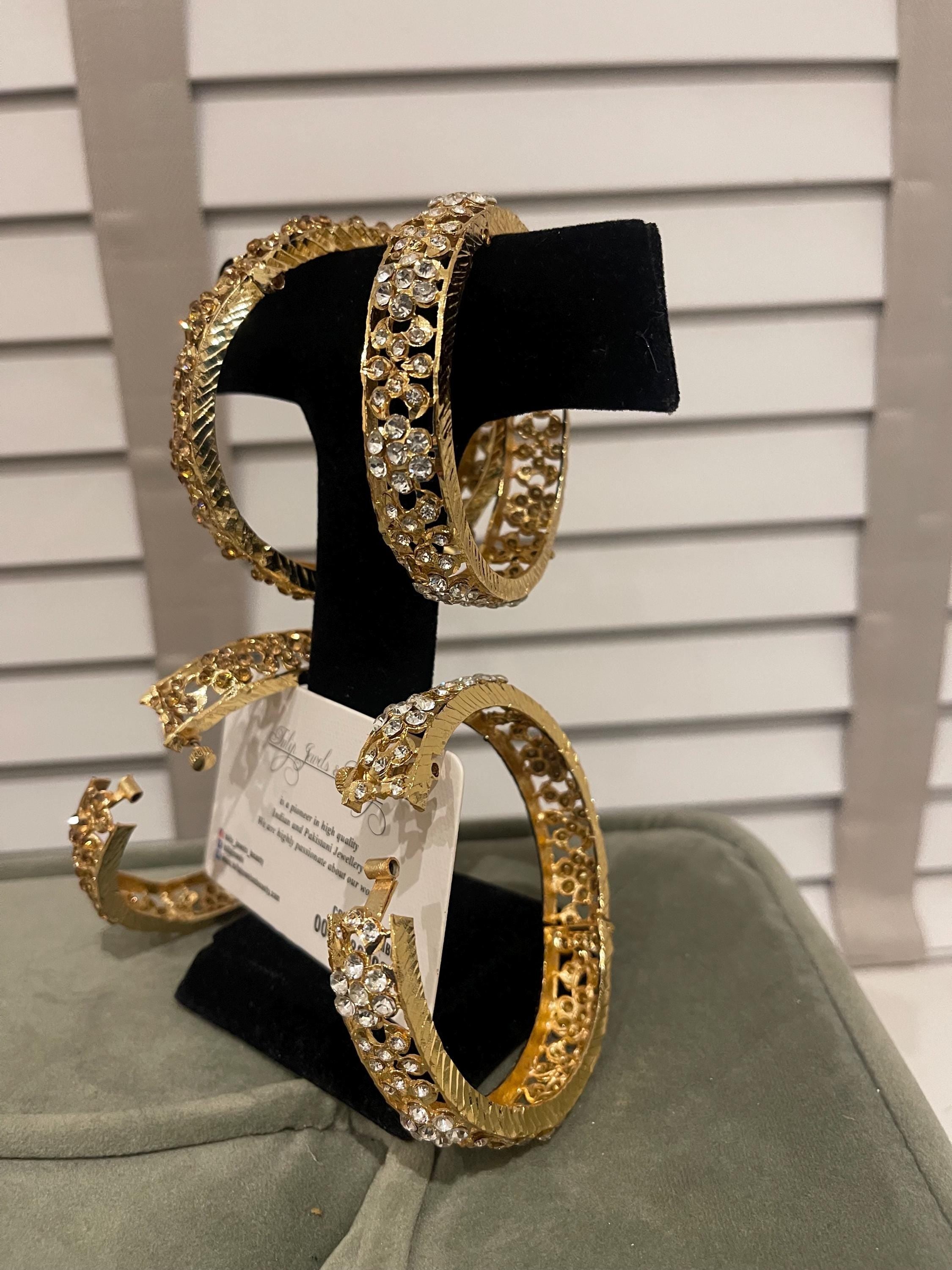 Gold Plated Indian Bangles: Openable Pakistani Bracelet