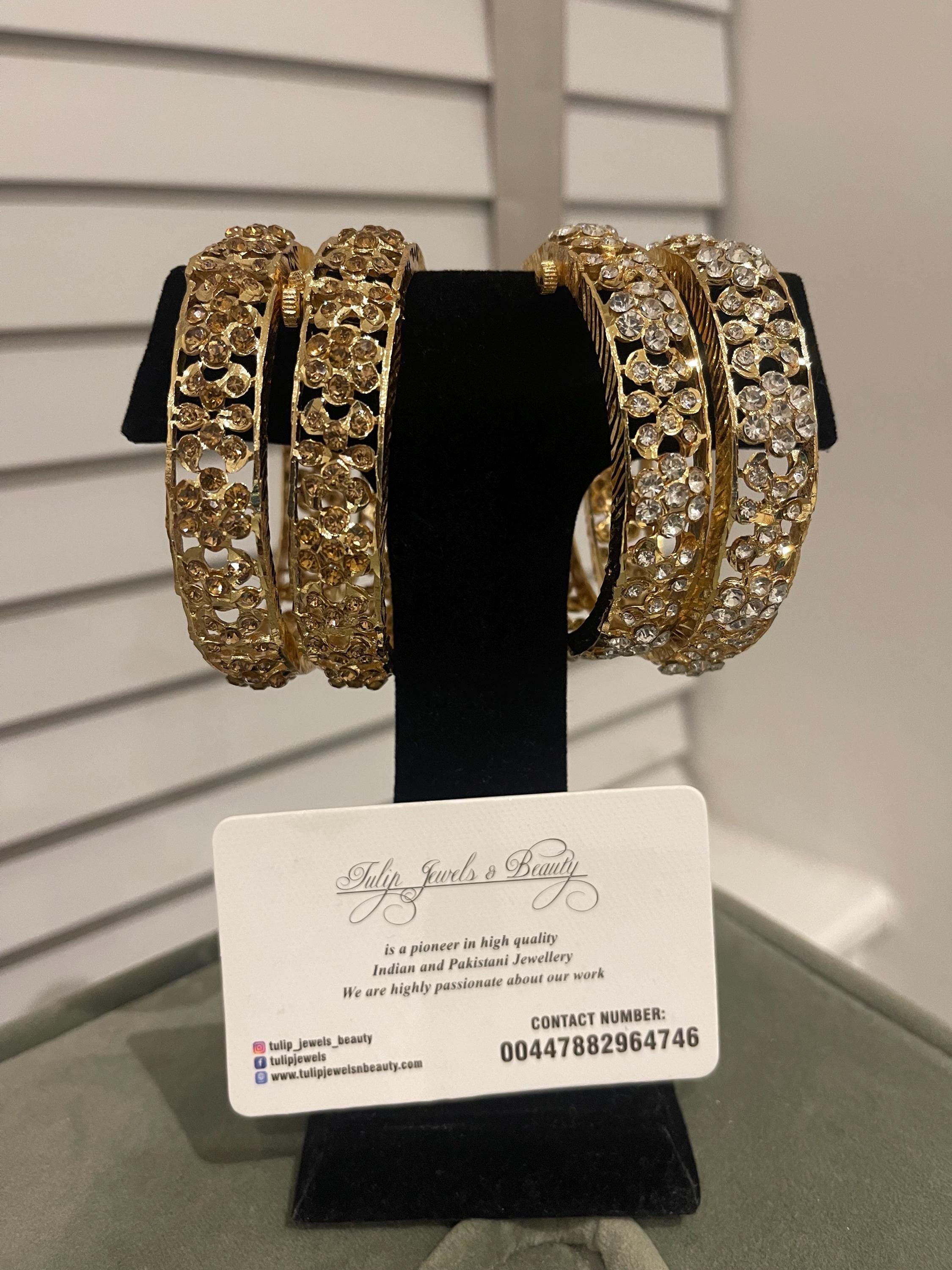 Gold Plated Indian Bangles: Openable Pakistani Bracelet