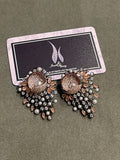 Diamante Victorian Earrings: Peach Hydro & CZ Stone Studs
