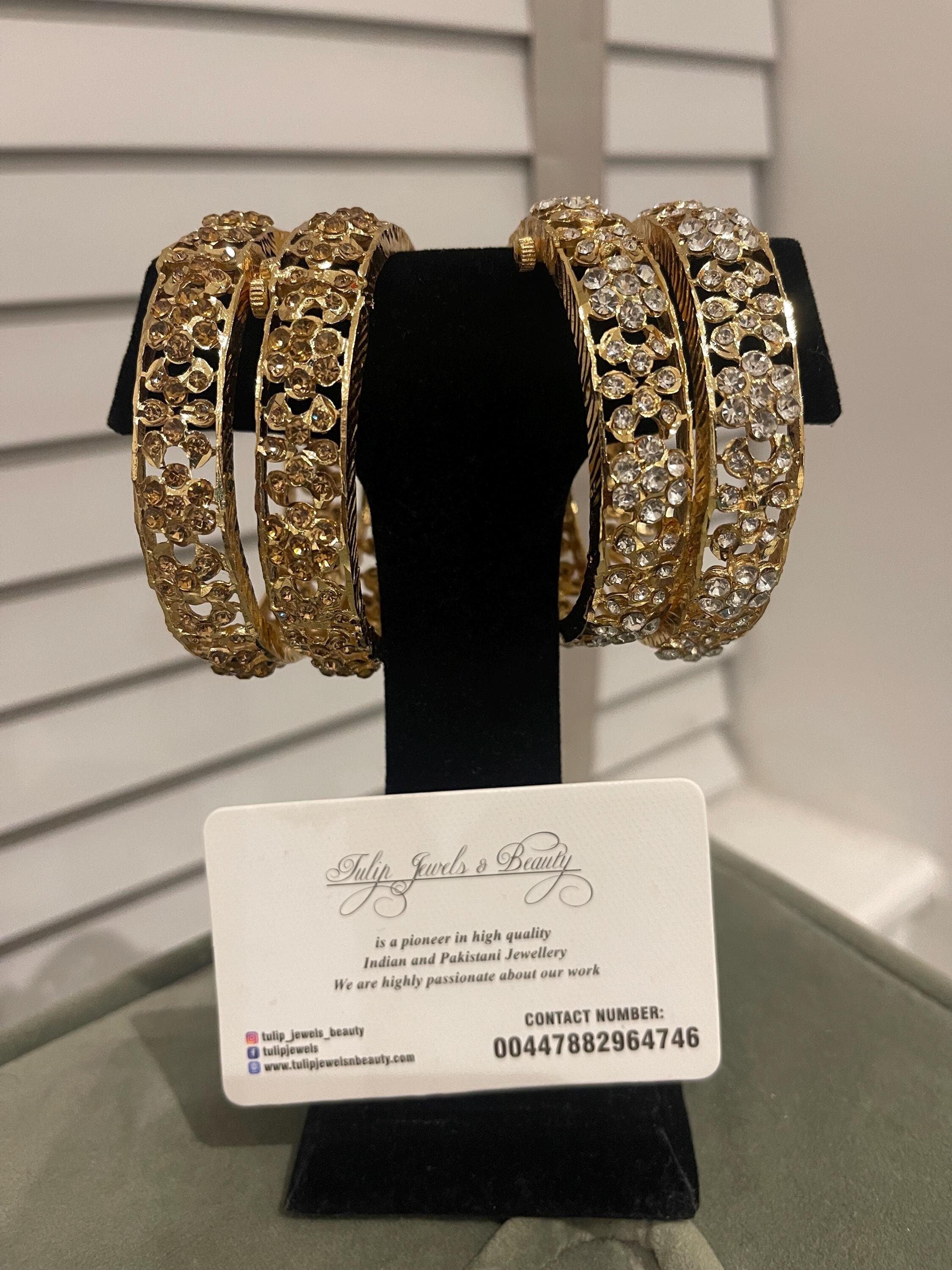 Gold Plated Indian Bangles: Openable Pakistani Bracelet