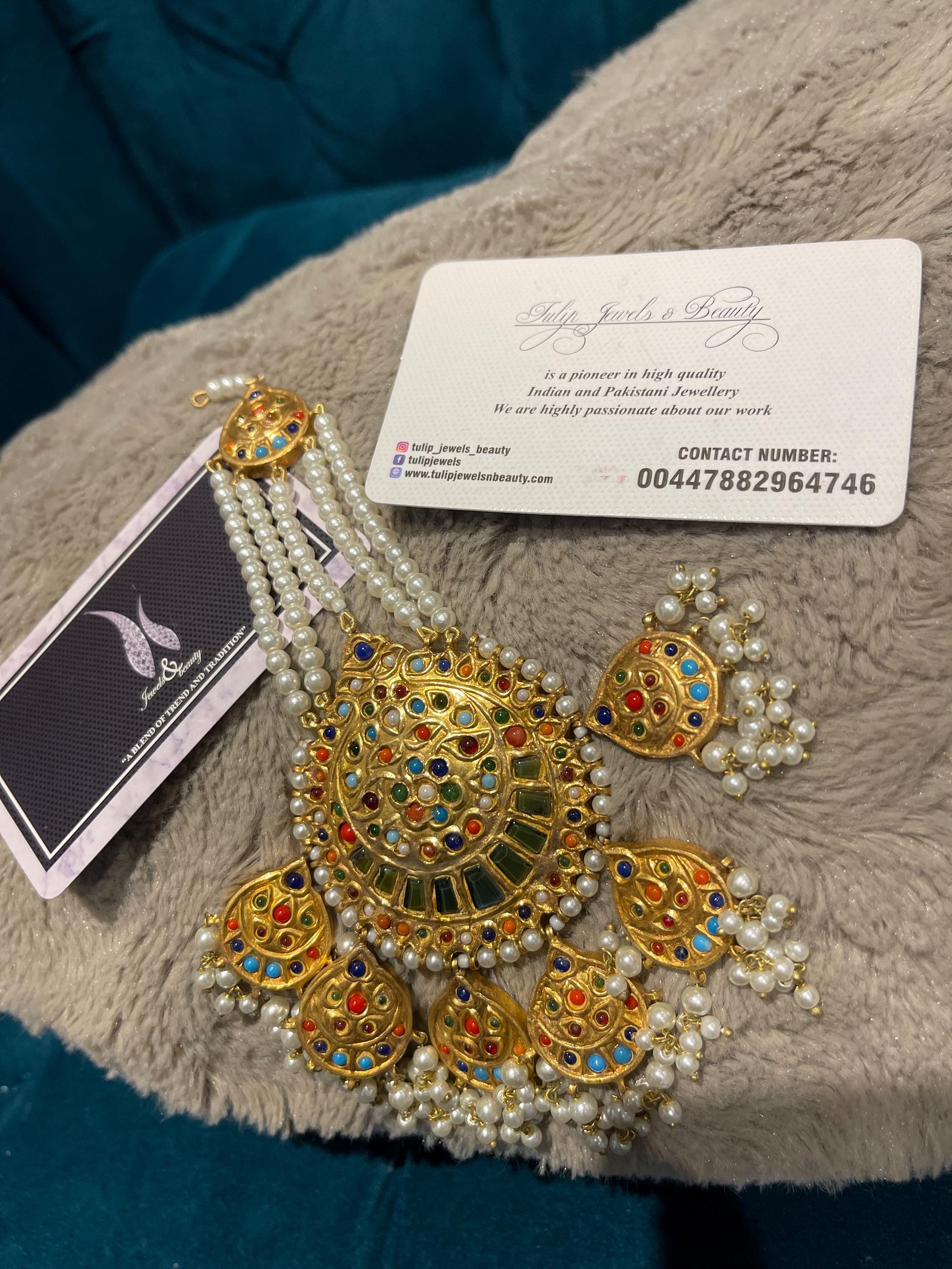 thappa kundan pakistani jewellery, Jhummar passa