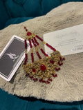 Jhummar Passa Gold polish indian jhummar  Maroon Indian Headpiece