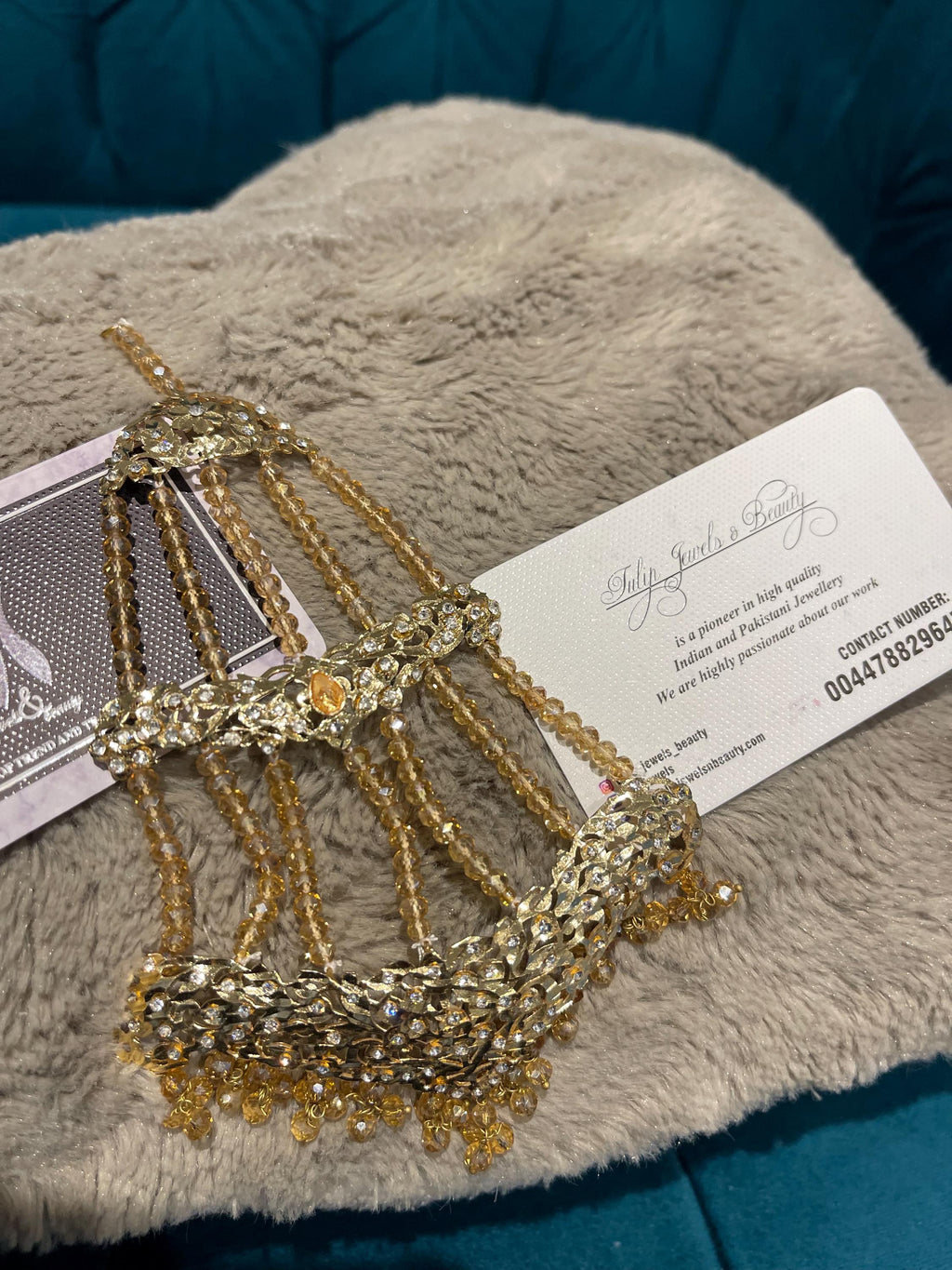 Hyderabadi Bridal Jhummar Passa: Gold Plated Indian Headpiece