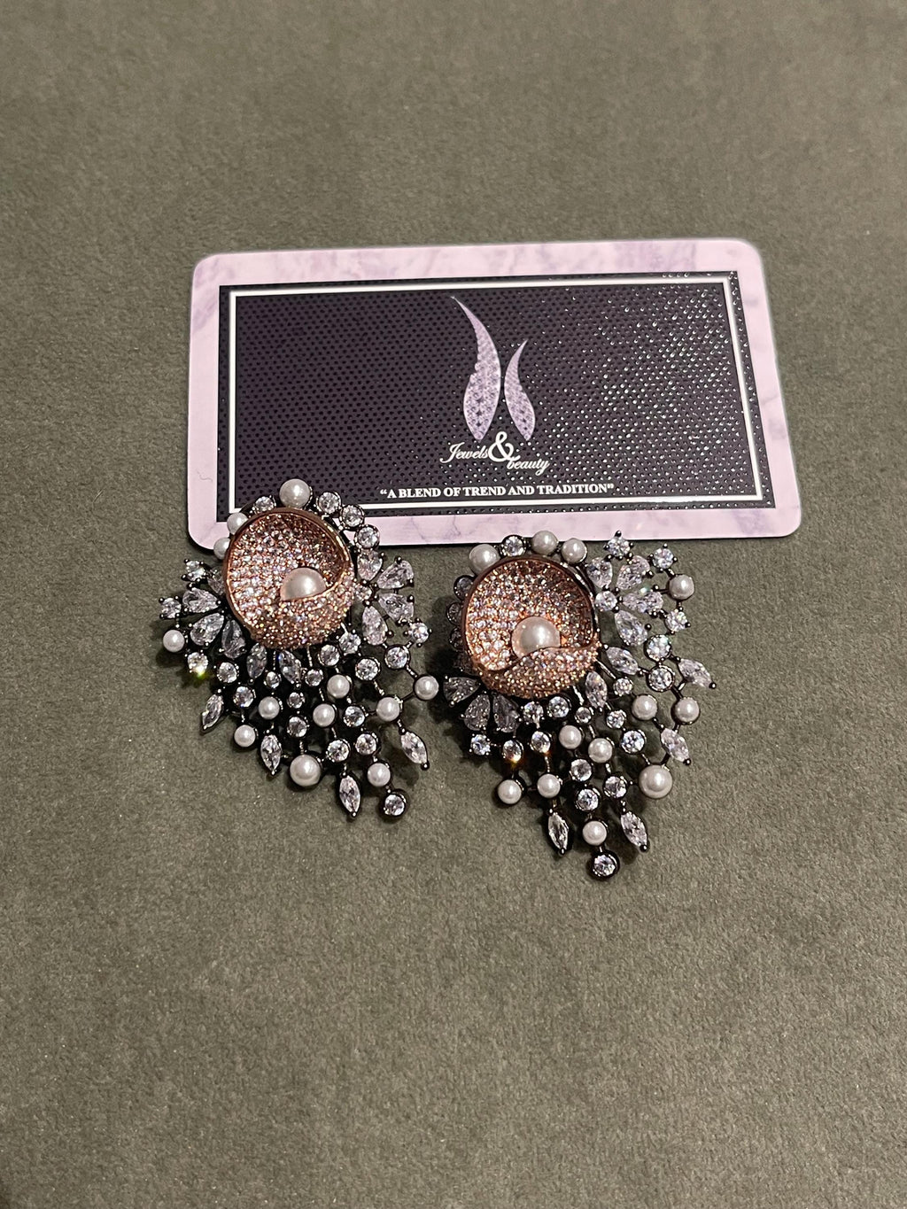 Victorian Pearl Stud Earrings: Indian Style Shell Design