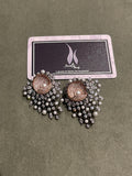 Victorian Pearl Stud Earrings: Indian Style Shell Design
