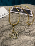 Gold-Plated Allah Pendant Necklace: Islamic Calligraphy Jewelry, Eid Gift