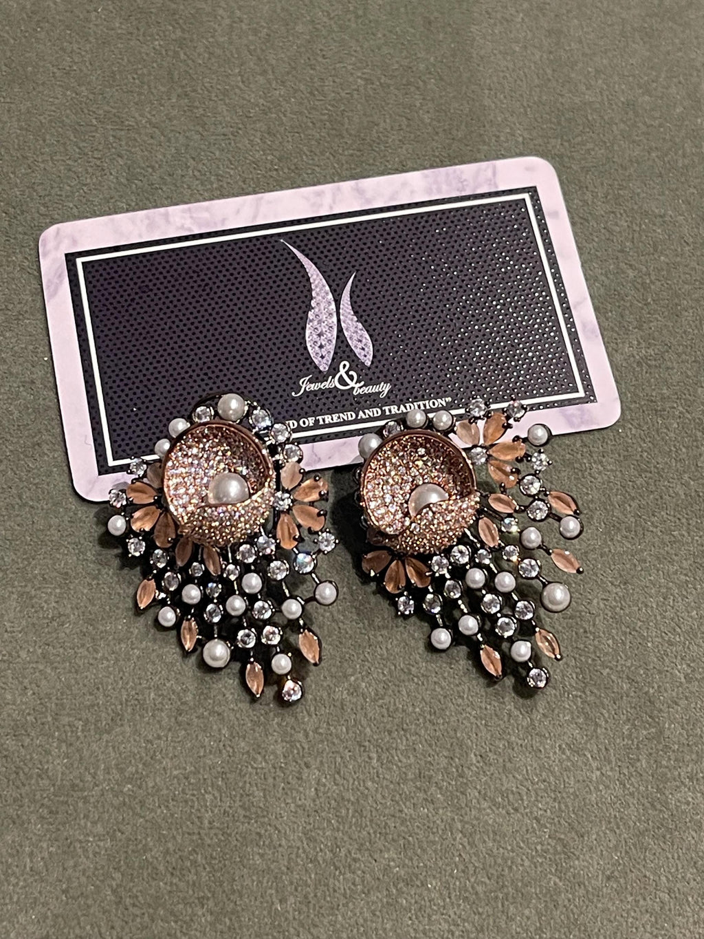 Indian Victorian style studs earrings, pakistani earrings