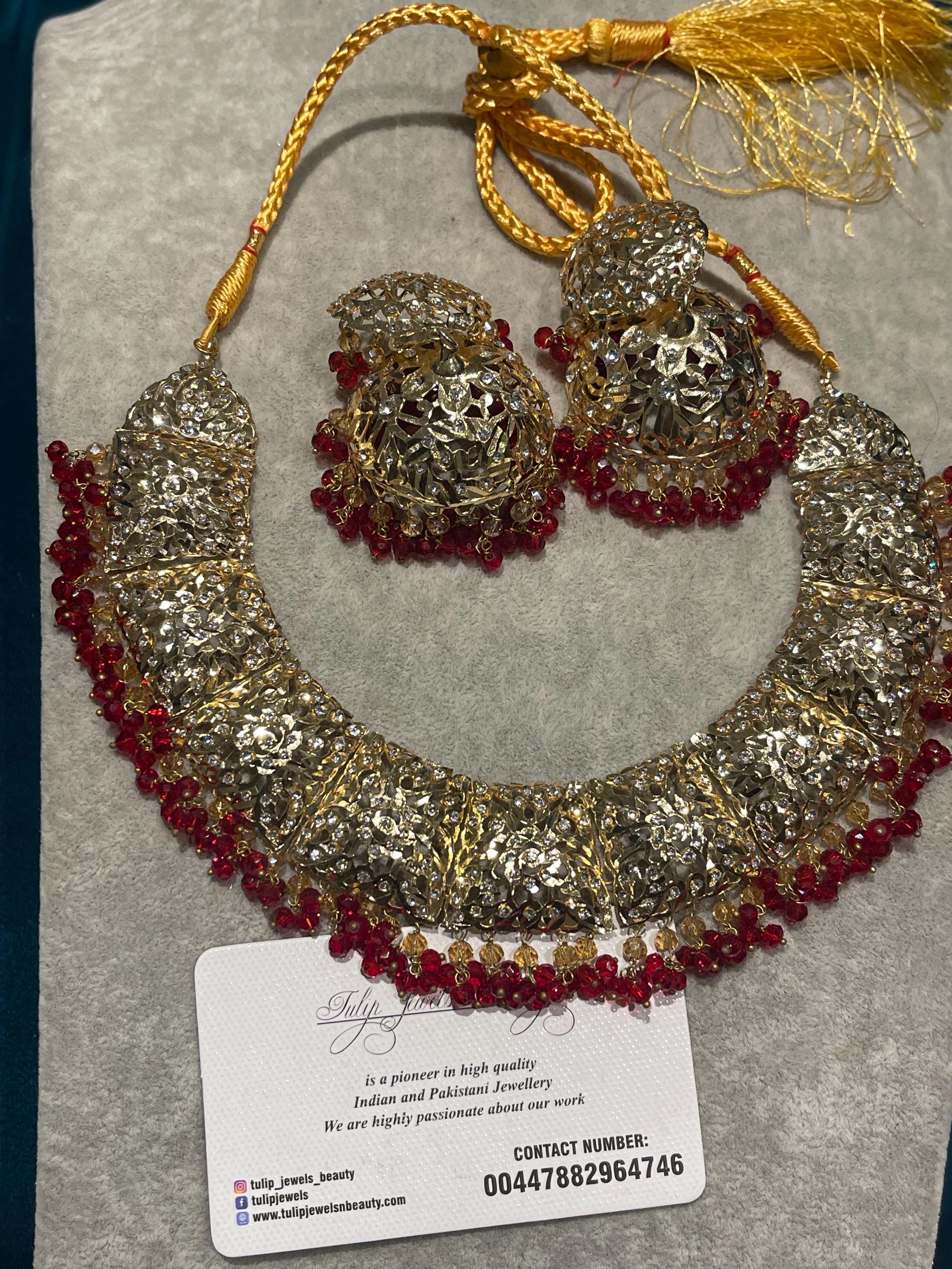 Hyderabadi Jhumka Necklace Set: Indian Pakistani Jewelry