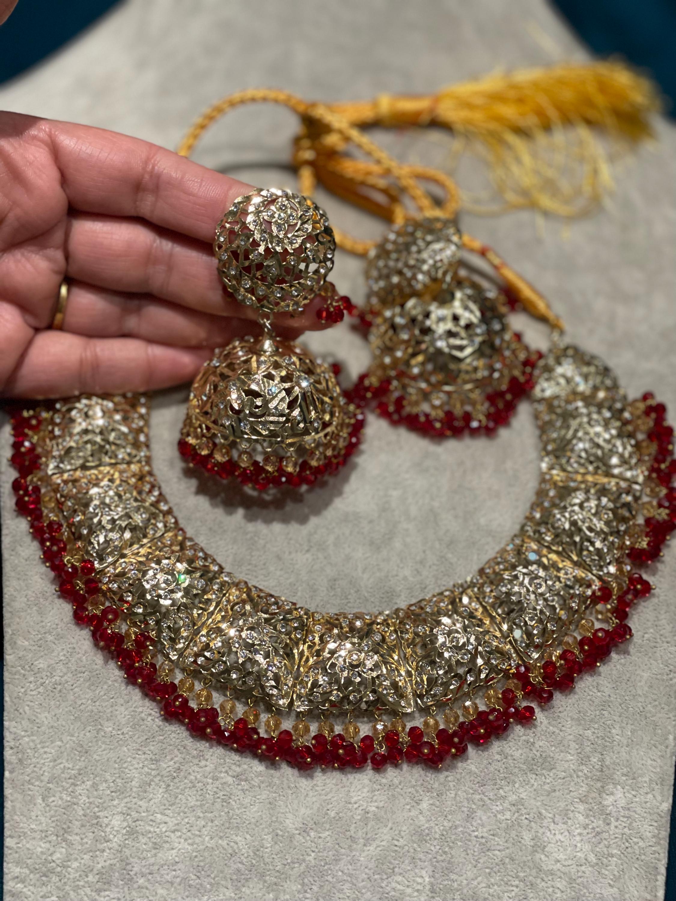 Hyderabadi Jhumka Necklace Set: Indian Pakistani Jewelry