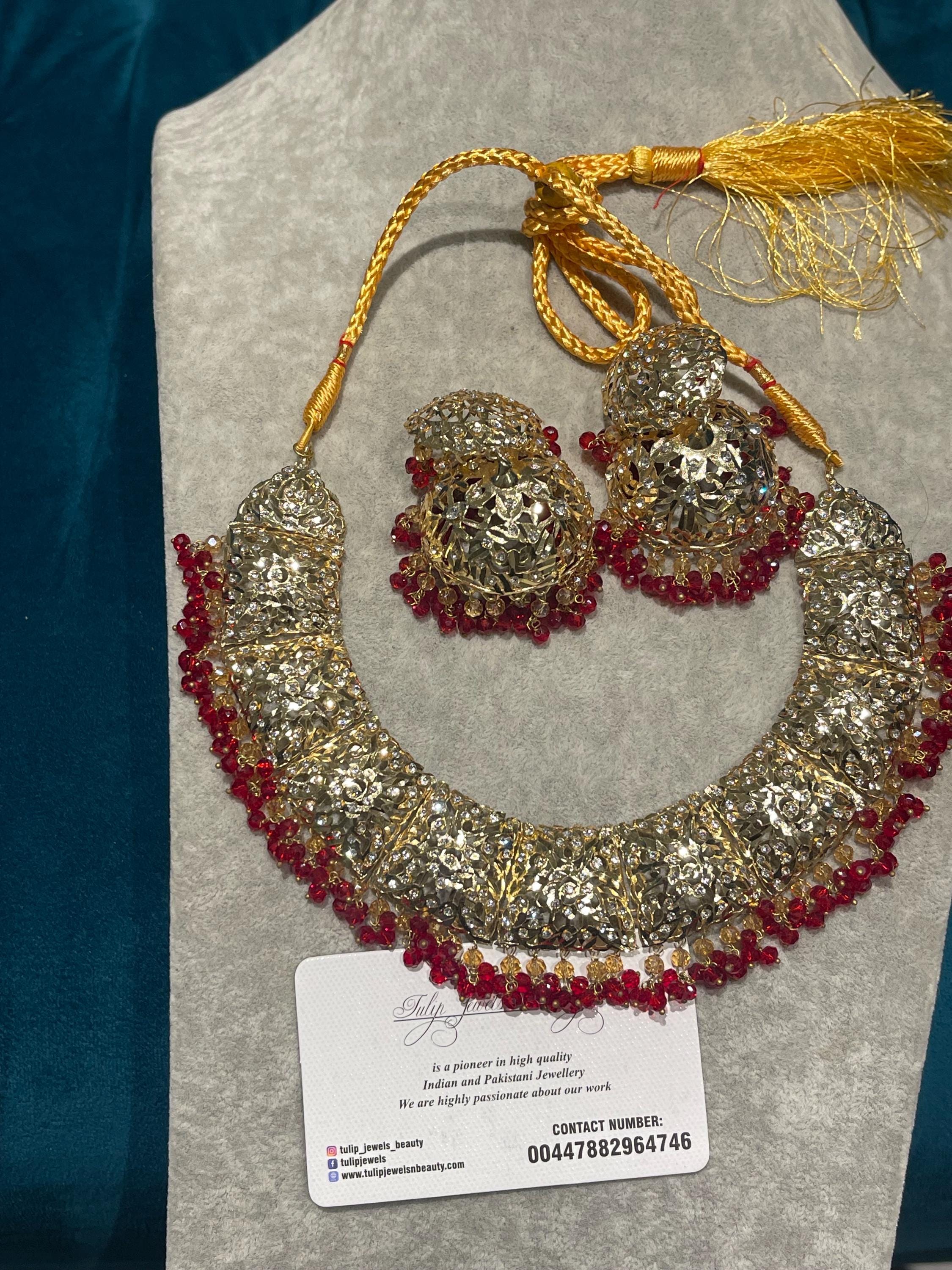 Hyderabadi Jhumka Necklace Set: Indian Pakistani Jewelry