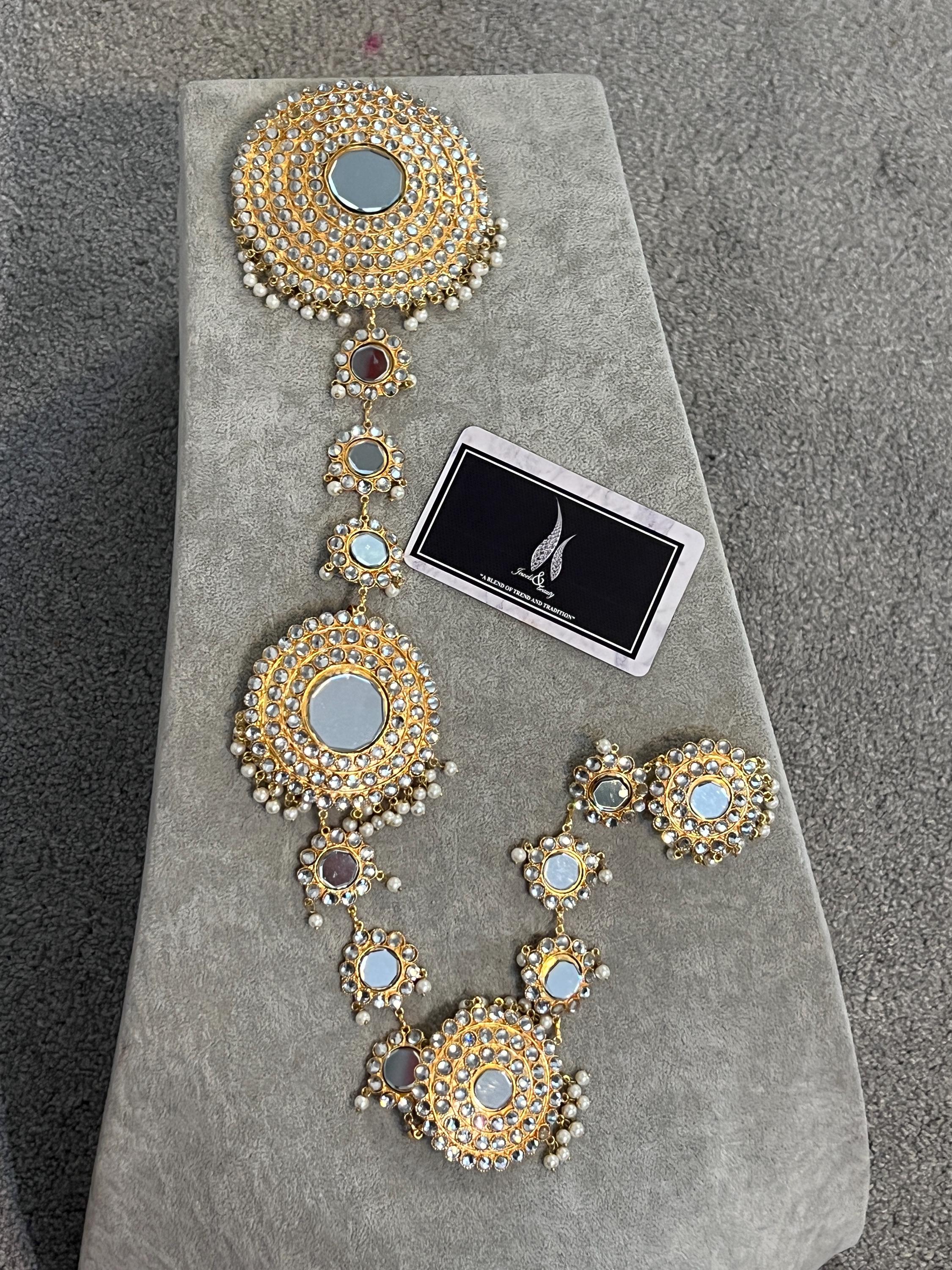 Kundan Paranda Indian Bridal Hair Braid Jewelry Hair accessories Nikkah bride bridesmaids