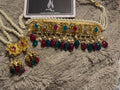 Hyderabadi Choker Jhumki Set: 24K Gold-Plated Indian Jewelry