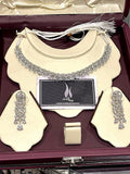 Gift for women christmas gift for her Silver CZ Diamanté Bridal Necklace Earring Set: Indian Pakistani Wedding Jewelry
