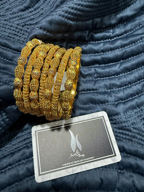 Gold Plated Indian Bridal Bangles - Set of 7