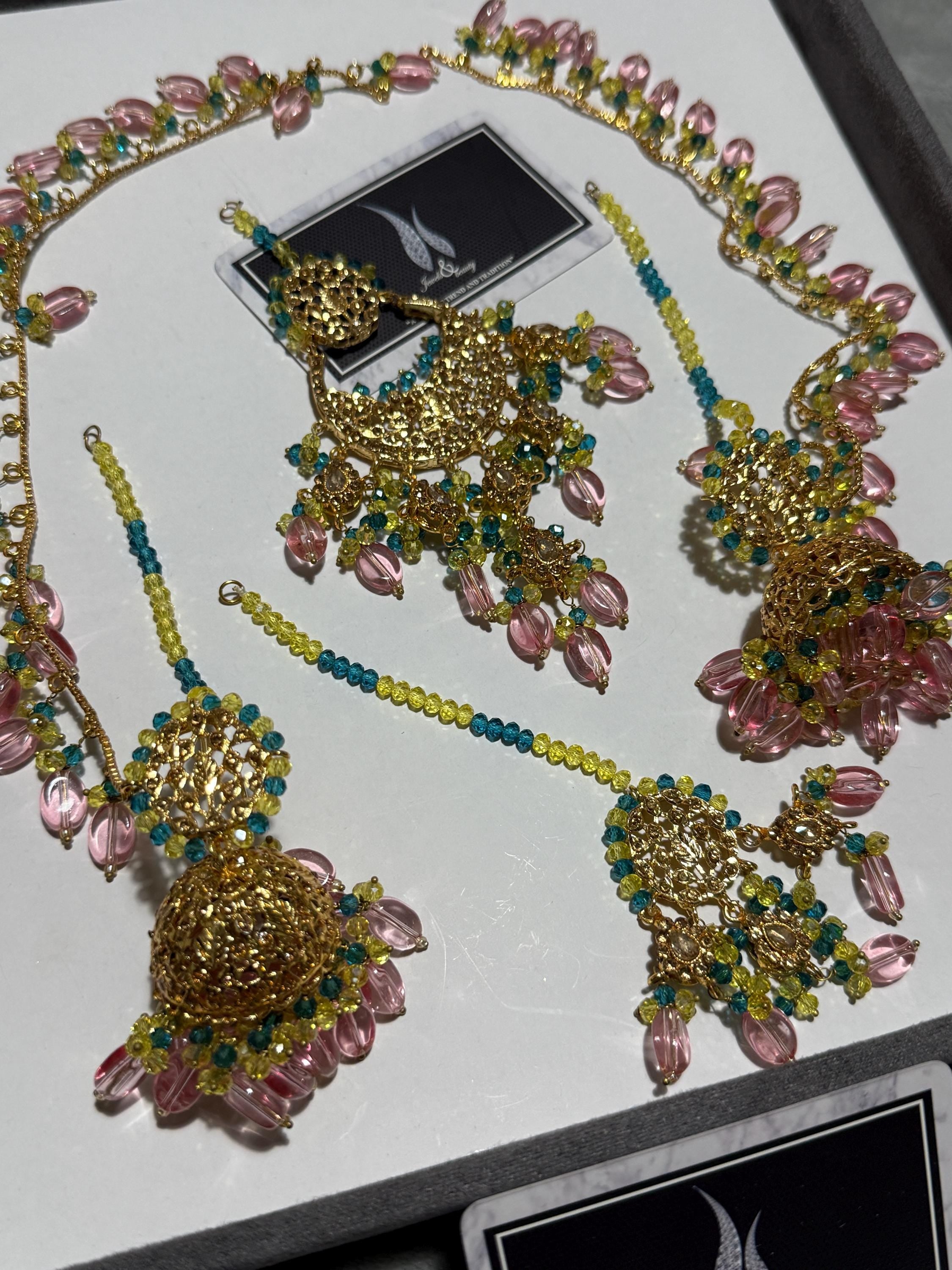 Gold Plated Hyderabadi Jhumka Set: Indian Pakistani handmade jadu Jewelry