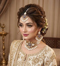 Gold Antique Polish choker Set, Indian Jewelry, Pakistani bridal Jewellery set
