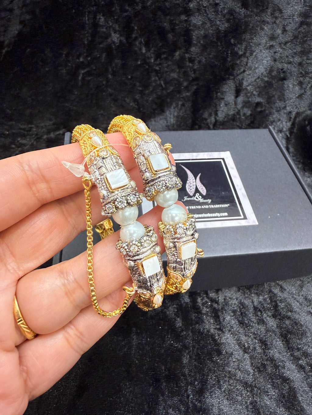 Gold Plated 24k openable Bracelet Bangles: Pakistani Indian Wedding Jewelry, Set of 2 bangle.