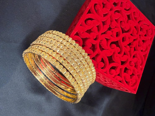 Gold Plated Bangles Set of 6